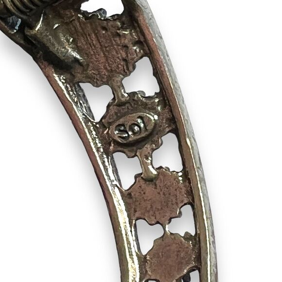 Womens Cuff Bracelet Jeweled Hinged Rhinestone Silver Green Fashion Statement - Picture 9 of 13